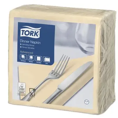 Tork Dinner Napkin Advanced 2-ply Cream 39x39cm ¼-fold  -Horecavoordeel.com-