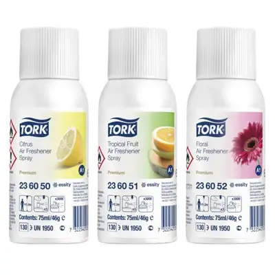 Tork Air Freshener Spray mix package 3 Perfumes Aerosol -Horecavoordeel.com-
