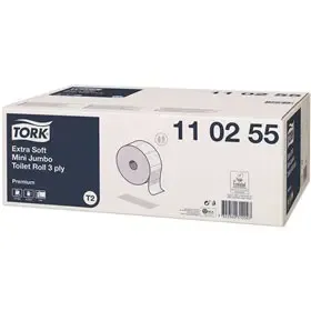 Tork Mini Jumbo Toilet Paper Premium 3-ply White 170mtr - 10cm -Horecavoordeel.com-