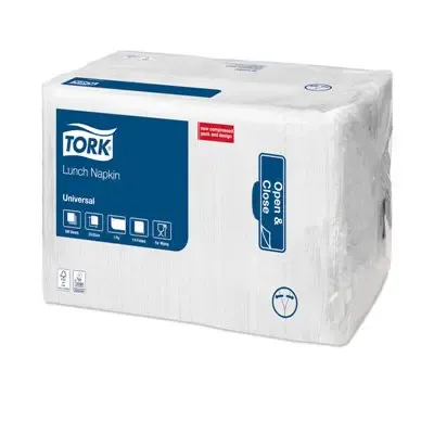 Tork Lunch Napkin Universal 1-ply White 33x33cm ¼-fold