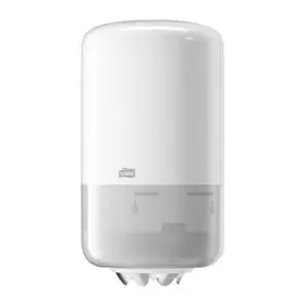 Tork Mini Centerfeed Cleaning Paper Dispenser White Plastic Elevation-Line