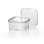 Sealable Ringlock Cups 550cc Square PP + Lids Sealable Transparent 128 x 128 x 55mm