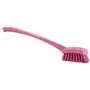 Dish brush With Tall Helve Polyester Fiber, Hard 415x71x75mm Pink