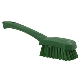 Dish brush With Short Helve Polyester Fiber, Hard 270x70x85mm Green