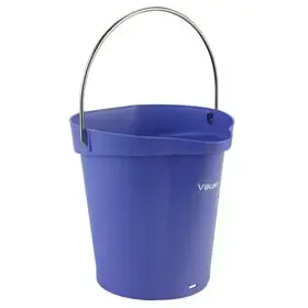 Bucket 6 Liter Polypropylene and Stainless steel 260x270x258mm Also see Bucket Lid 5689 and Wall holder 16200 Purple
