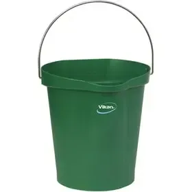 Bucket 12 Liter Polypropylene and Stainless steel 325x330x330mm Also see Bucket Lid 5687 and Wall holder 16200 Green