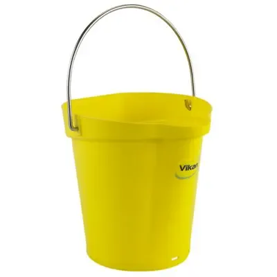 Bucket 6 Liter Polypropylene and Stainless steel 260x270x258mm Also see Bucket Lid 5689 and Wall holder 16200 Yellow