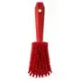 Dish brush With Short Helve Polyester Fiber, Hard 270x70x85mm Red