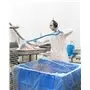 Ergonomic Shovel Tall Helve, Large Blade Polypropylene Height 1310mm Large 380x340x90mm Blue