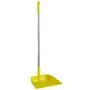 Vikan Hygiene Dust Pan with Upright Aluminum Handle 75cm - Yellow - angled - 330mm