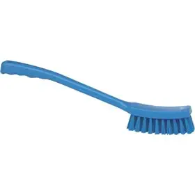 Vikan Hygiene Narrow Brush Long Handle - Blue - Hard Fibers - 420mm