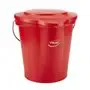 Vikan Hygiene Bucket with Pour Spout - Metal Detectable - Red - Graduation - 12ltr