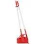 Vikan Hygiene Combination Set Dustpan 350mm - Red - with Medium Sweeper 250mm and ALU Steel 840mm