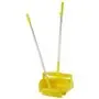 Vikan Hygiene Combination Set Dust Pan 350mm - Yellow - with Medium Sweeper 250mm and ALU Steel 840mm