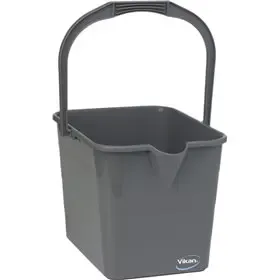Vikan Microfibre Rectangular Plastic Wire Mop Bucket - Gray - 15ltr