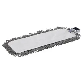 Vikan Microfibre Wet Scrub Microfibre Flat Mop - Gray - Velcro - 25 cm