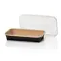 Kraft Sushi Tray Brown/Black 160x91x24mm + PET Lids  -Horecavoordeel.com-