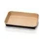 Kraft Sushi Tray Brown/Black 185x129x24mm + PET Lids