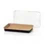 Kraft Sushi Tray Brown/Black 221x138x24mm + PET Lids -Horecavoordeel.com-