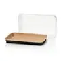 Kraft Sushi Tray Brown/Black 241x152x24mm + PET Lids -Horecavoordeel.com-