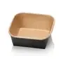 Kraft Containers 500ml Brown/Black 129 Series Square 129 x 129 x 48mm -Horecavoordeel.com-