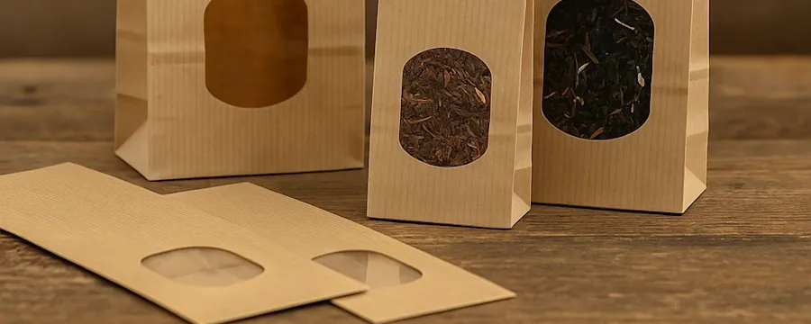 Sealable Kraft Paper Block Bottom Bags - Stylish and Professional Packaging Solutions -Horecavoordeel.com-